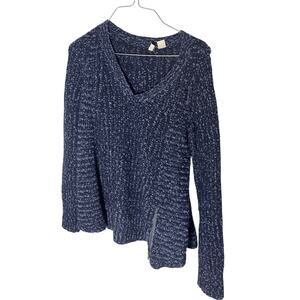 Moth Anthropologie Women's XS Navy Wool Sweater Cozy Coastal Grandma Nomadic